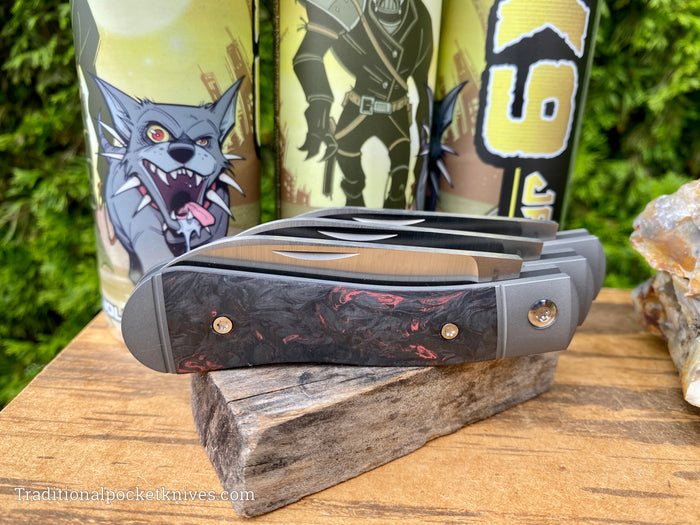 Jack Wolf Knives K9 Jack Fat Carbon Dark Matter Red