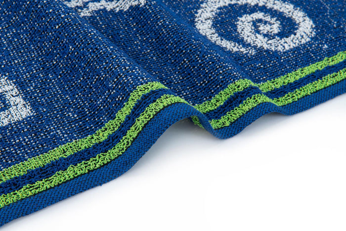 Jacquard Beach Towel 75 x 150cm - Starfish, Blue - Cotton Rich