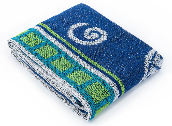 Jacquard Beach Towel 75 x 150cm - Starfish, Blue - Cotton Rich