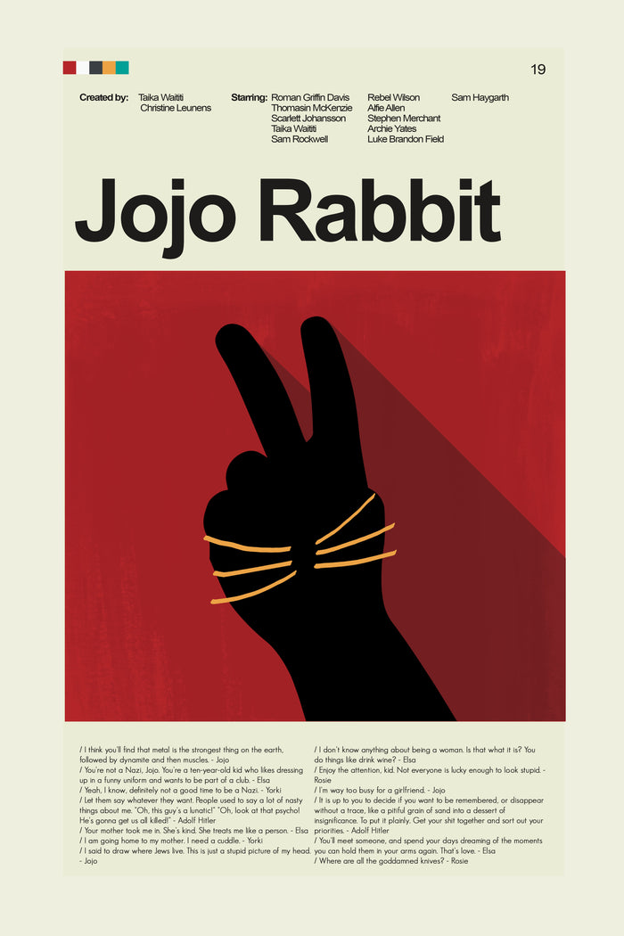Jojo Rabbit Inspired Mid-Century Modern Print | 12"x18" or 18"x24" Print only