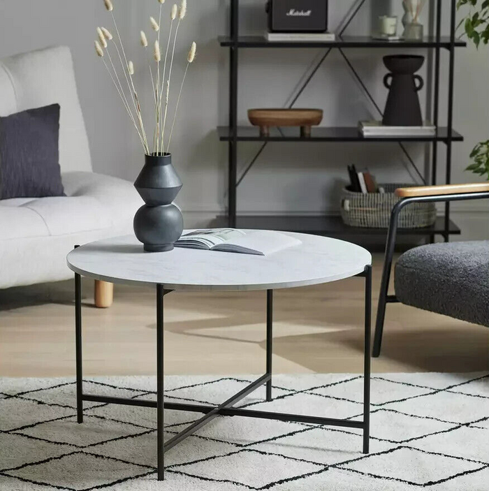 Jules Round Coffee Table - Black & White