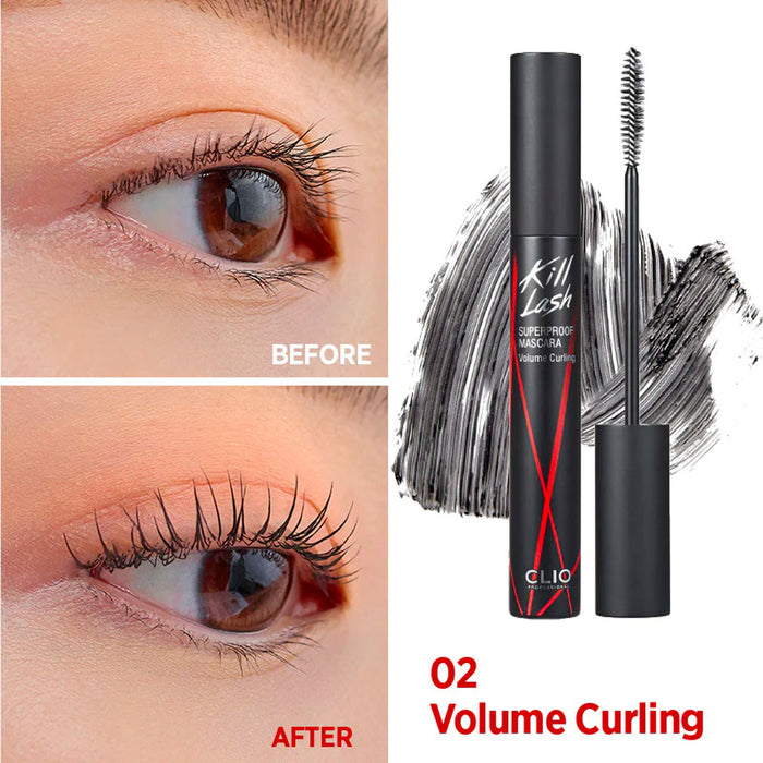 CLIO Kill Lash Superproof Mascara #02 VOLUME CURLING Nudie Glow Australia