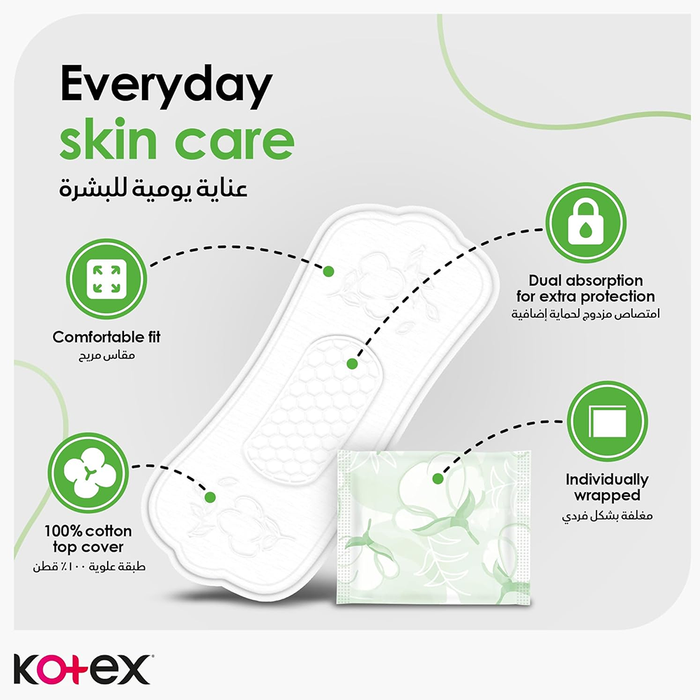 Kotex Natural Daily Panty Liners Normal - Pack of 54, Panty Liners