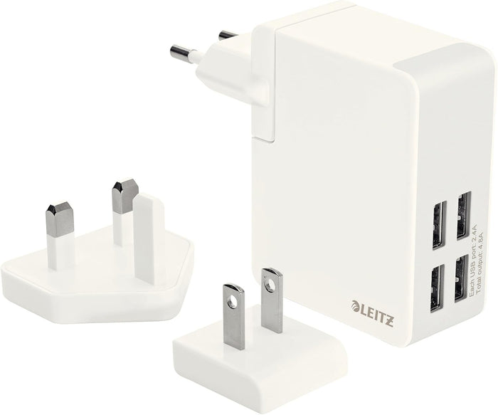 Leitz 24W USB Traveller Wall Charger, 4 Plug Adapters - Office R Us Lagos