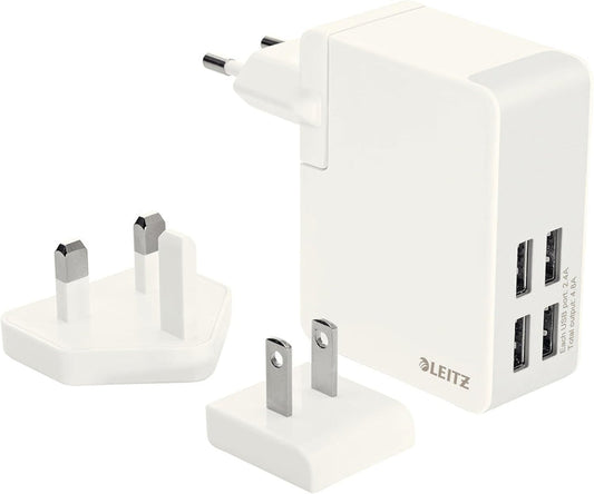 Leitz 24W USB Traveller Wall Charger, 4 Plug Adapters - Office R Us Lagos