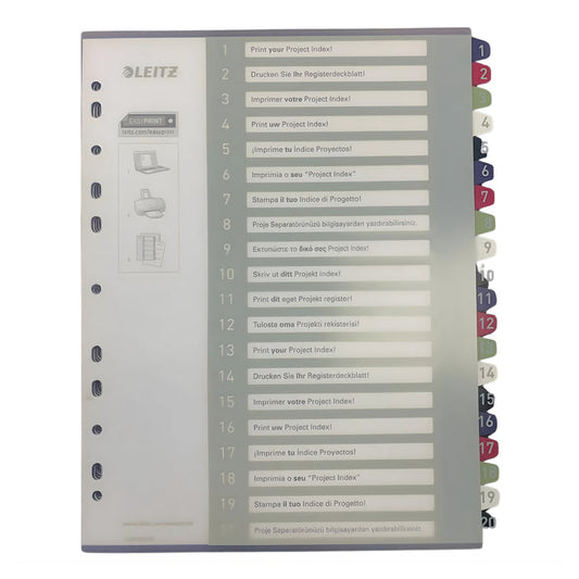 Leitz Style PP Printed Index, 1–20 Tabs