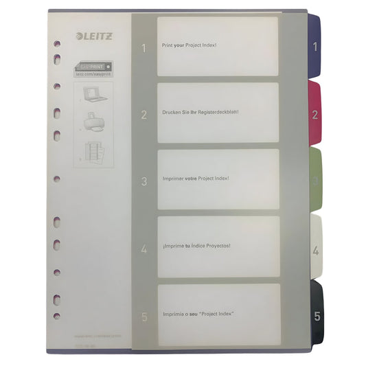 Leitz Style PP Printed Index, 1–5 Tabs