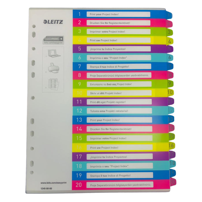 Leitz WOW PP Printed Index, 1–20 Tabs - Office R Us Lagos