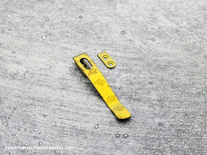 LIMITED RUN: Lynch Northwest Exclusive: QSP Penguin Glyde Lock Right Handed Titanium Clip - Banana