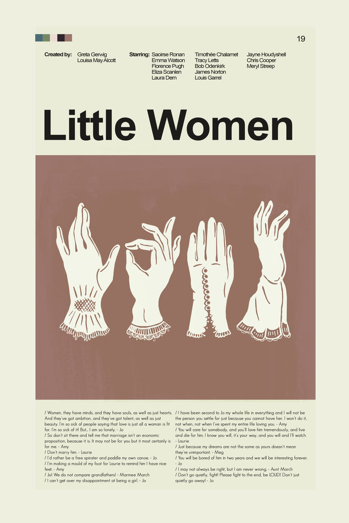 Little Women Inspired Mid-Century Modern Print | 12"x18" or 18"x24" Print only