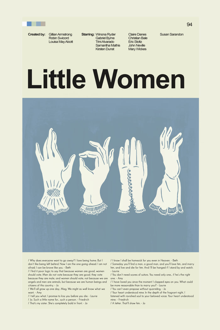 Little Women Inspired Mid-Century Modern Print | 12"x18" or 18"x24" Print only
