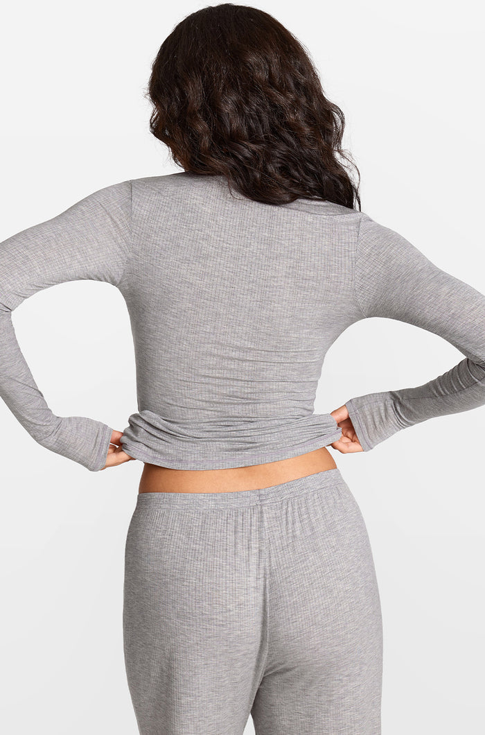 Long Sleeve Henley Plunge Shirt