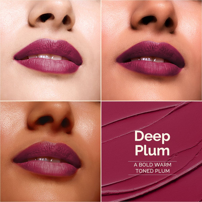 Luxe Matte Long Stay Lipstick with Passion Fruit Oil & Vitamin E -2g | Deep Plum