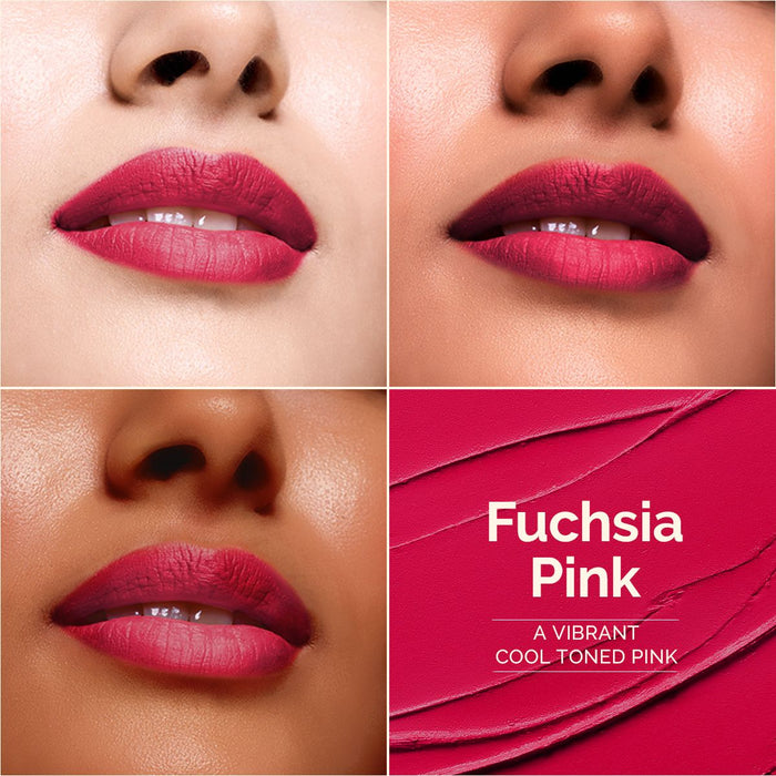 Luxe Matte Long Stay Lipstick with Passion Fruit Oil & Vitamin E -2g | Fuchsia Pink