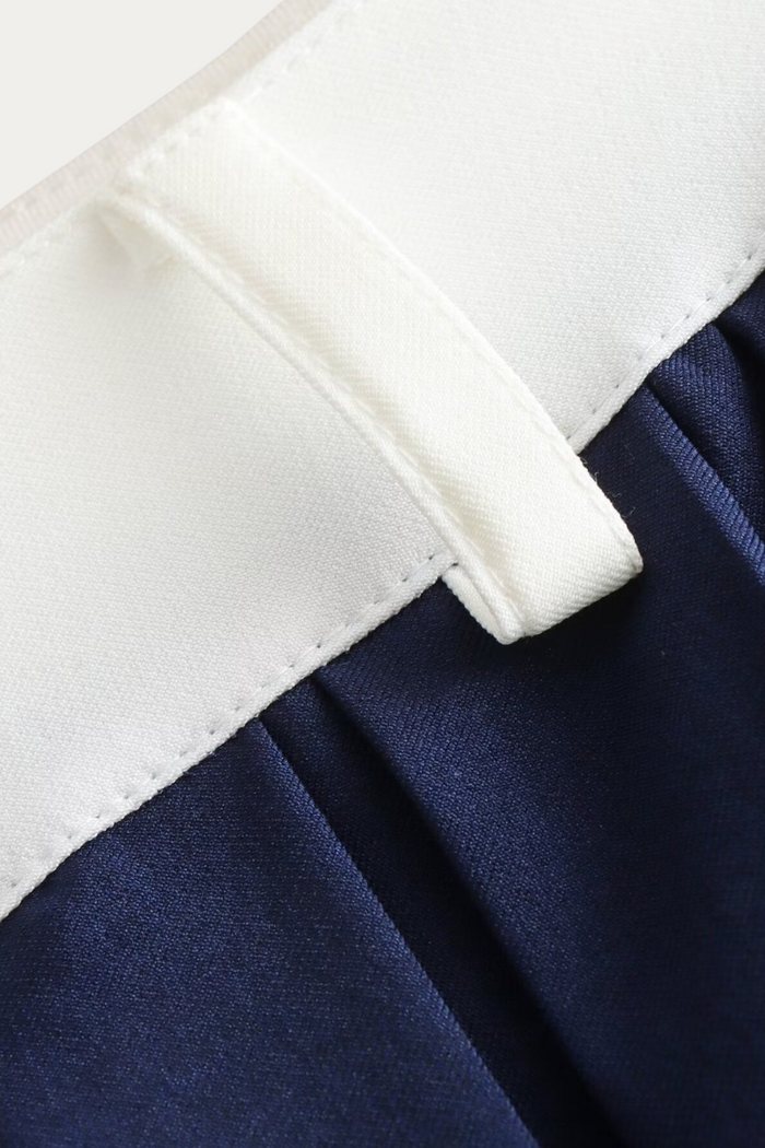 Magee Navy Blue Pleated Skirt