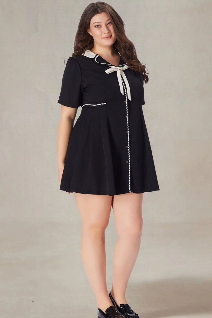 Marcella Plus Size Mini Black Dress