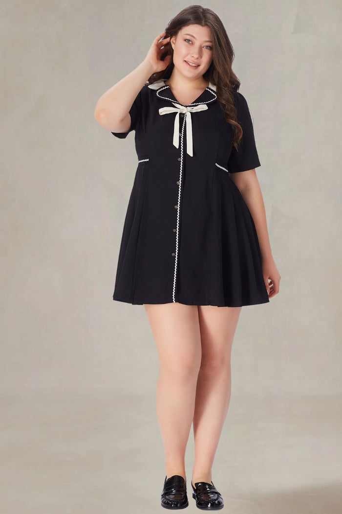 Marcella Plus Size Mini Black Dress