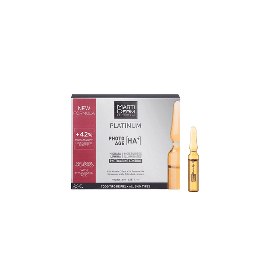 MartiDerm Platinum Photo-Age HA+ Vitamin C 15% Ampoules - 10 Ampoules, Face Serums