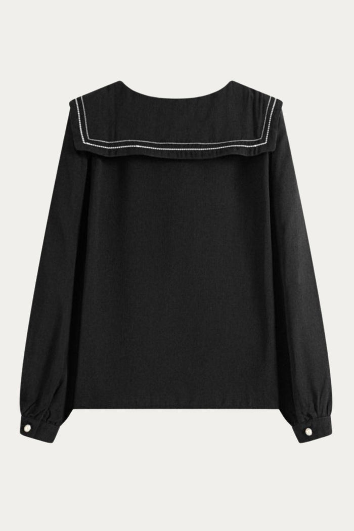 Mazarine Black Blouse with Bow