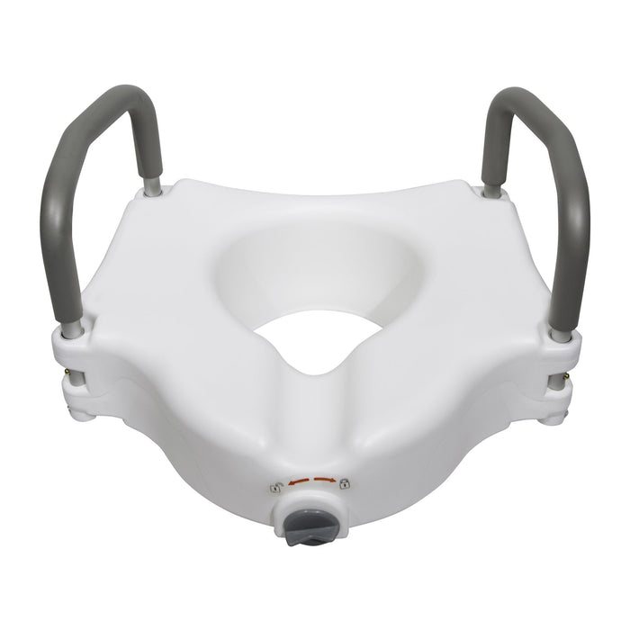 McKesson Raised Toilet Seat with Lock and Arms, 300 lb Weight Capacity - 146-RTL12027RA - LL Medico