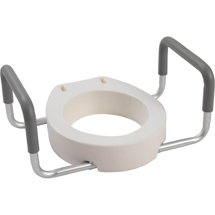McKesson Raised Toilet Seat with Lock and Arms, 300 lb Weight Capacity - 146-RTL12027RA - LL Medico