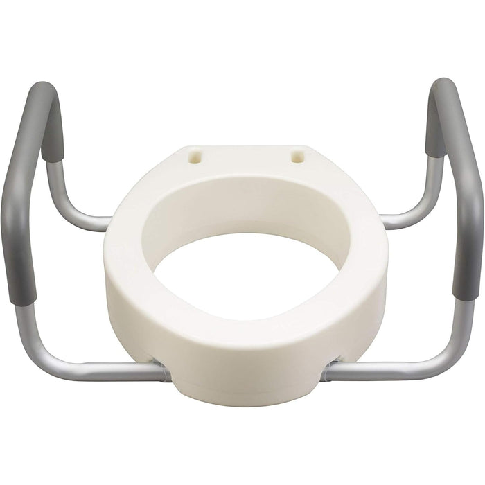 McKesson Raised Toilet Seat with Lock and Arms, 300 lb Weight Capacity - 146-RTL12027RA - LL Medico