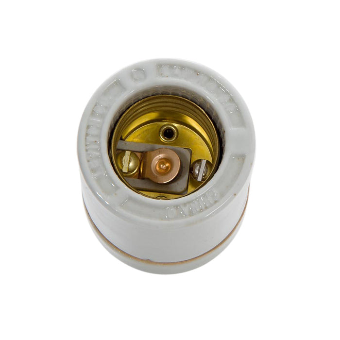 Medium Base Two-piece Porcelain Socket w/Mount Gasket, Leviton CAT. NO. 30 (48127)
