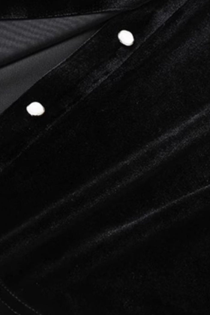 Meliora Black Velvet Blouse with Lace