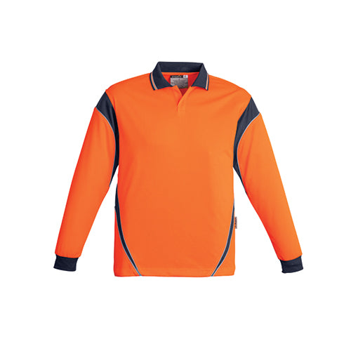 Mens Hi Vis Aztec Long Sleeve Polo | ZH249
