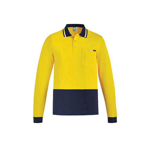 Mens Hi Vis Cotton Long Sleeve Polo | ZH430