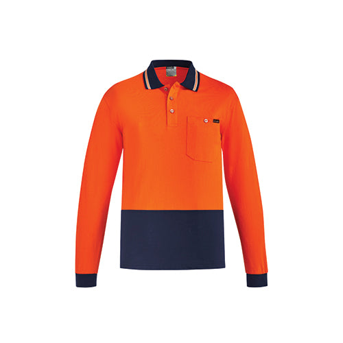 Mens Hi Vis Cotton Long Sleeve Polo | ZH430