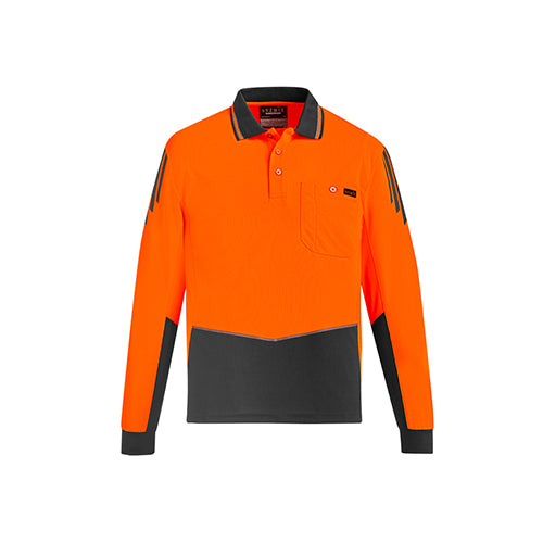 Mens Hi Vis Flux Long Sleeve Polo | ZH310