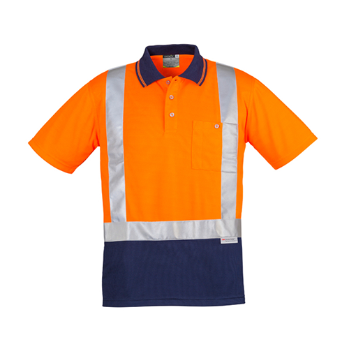 Mens Hi Vis Spliced Short Sleeve Polo (Shoulder Taped) | ZH233