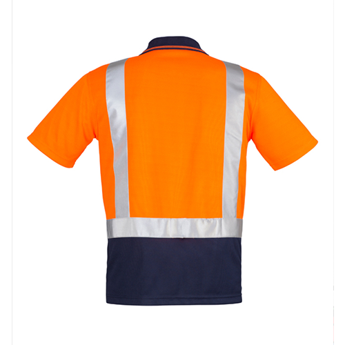 Mens Hi Vis Spliced Short Sleeve Polo (Shoulder Taped) | ZH233