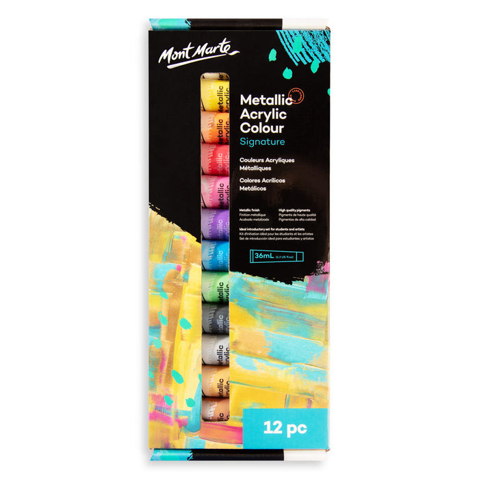 Metallic Acrylic Colour Paint Set Signature 12pc x 36ml