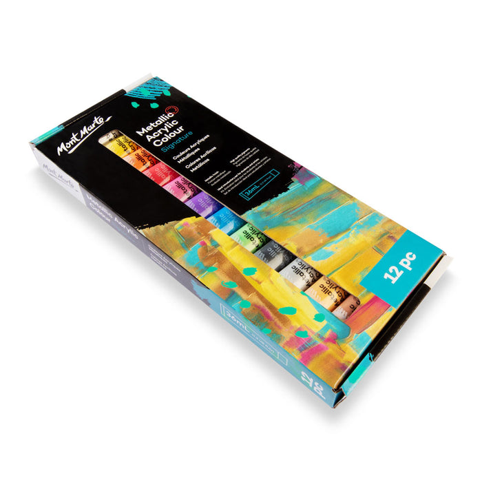 Metallic Acrylic Colour Paint Set Signature 12pc x 36ml