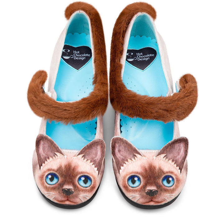 Mid Heels Siamese Cat Women's Mary Jane Pump -  - Mid Heels