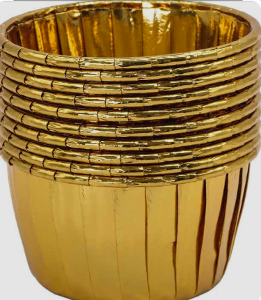 Mini gold cupcake liners