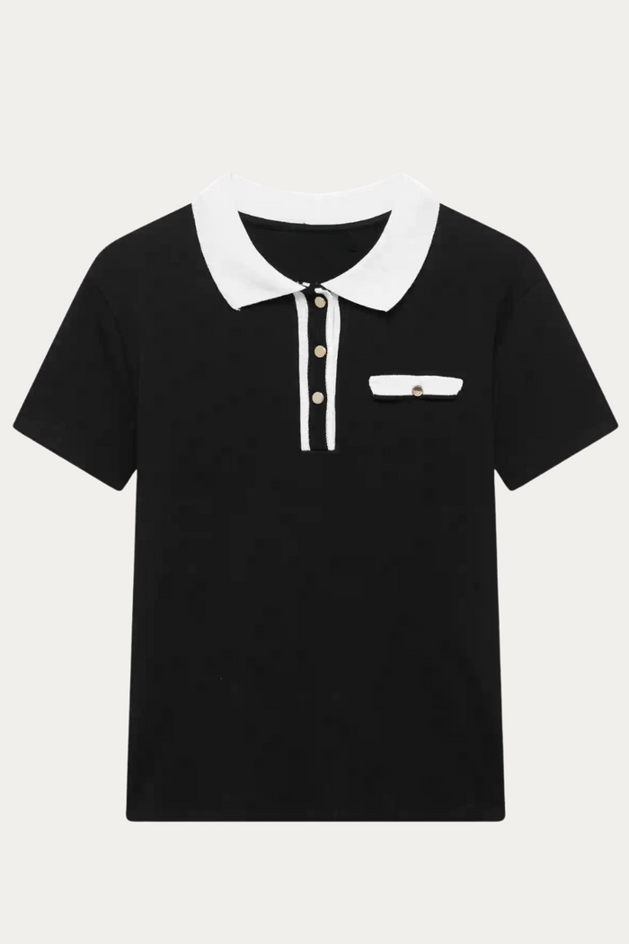 Miranda White and Black T Shirt