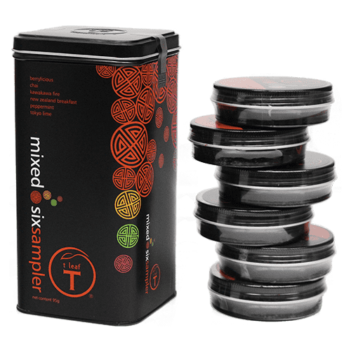 Mixed tea - six sampler front view | tea sampler New Zealand | t leaf T