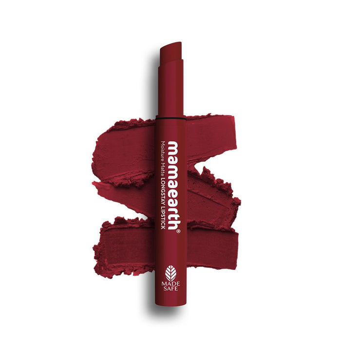 Moisture Matte LongStay Lipstick with Vitamin E & Avocado - 2g | Red Caramel