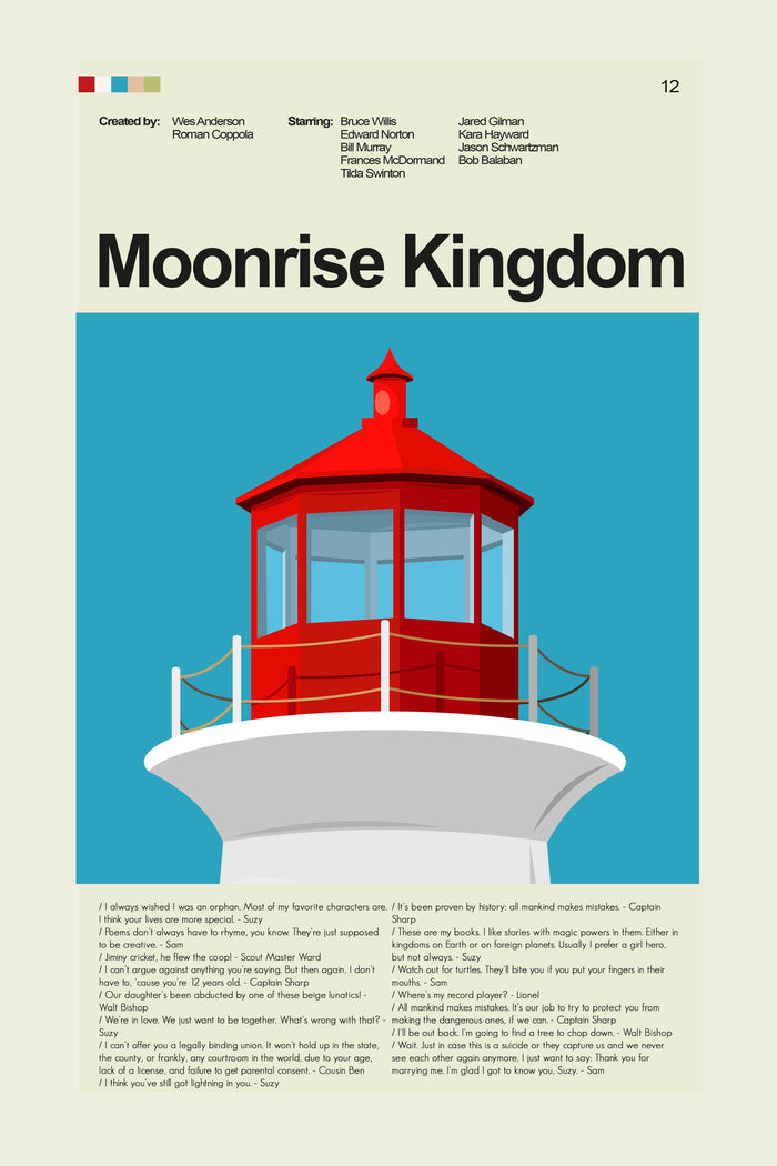 Moonrise Kingdom Mid-Century Modern Print | 12"x18" or 18"x24" Print only