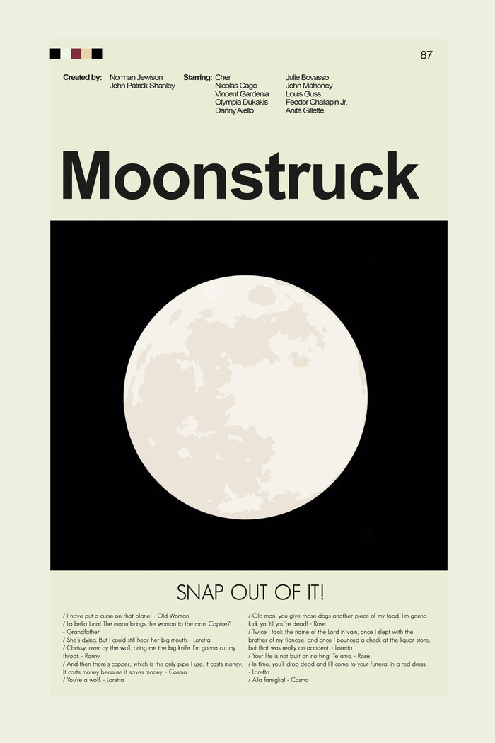 Moonstruck Mid-Century Modern Print | 12"x18" or 18"x24" Print only