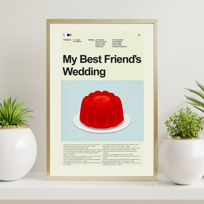 My Best Friend's Wedding Inspired Mid-Century Modern Print | 12"x18" or 18"x24" Print only