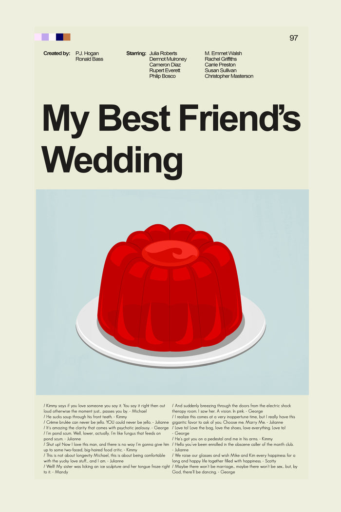My Best Friend's Wedding Inspired Mid-Century Modern Print | 12"x18" or 18"x24" Print only