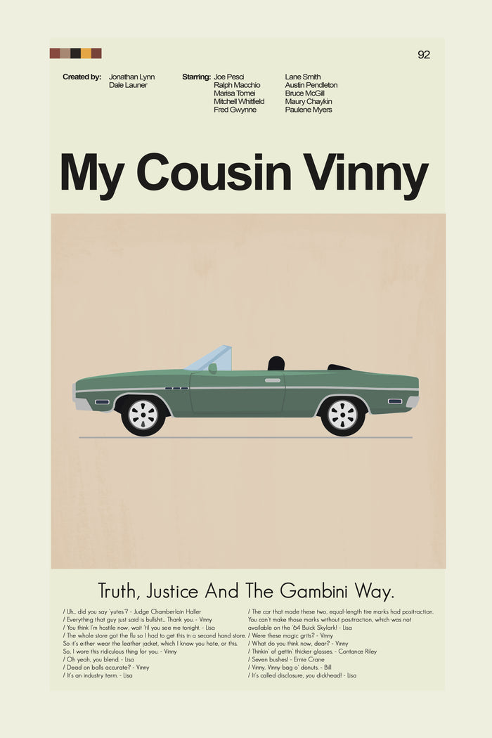 My Cousin Vinny Inspired Mid-Century Modern Print | 12"x18" or 18"x24" Print only