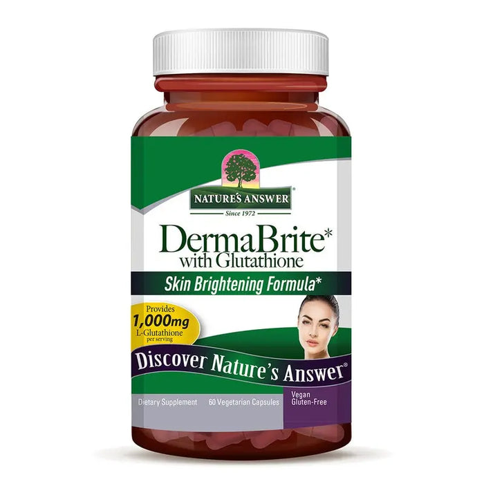 Nature's Answer DermaBrite With Glutathione Vegetarian Capsules For Skin Brightening, Pack of 60's Nature's Answer
