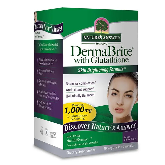 Nature's Answer DermaBrite With Glutathione Vegetarian Capsules For Skin Brightening, Pack of 60's Nature's Answer