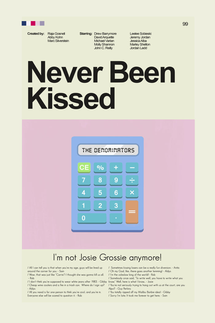 Never Been Kissed Inspired Mid-Century Modern Print | 12"x18" or 18"x24" Print only