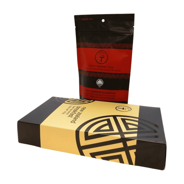 New Zealand Breakfast Gift Box side view | tea gift New Zealand | t leaf T